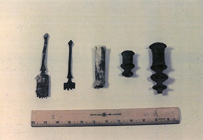 Silver forks and candle base parts - 1715 Fleet - Cabin Wreck, 1960's.
