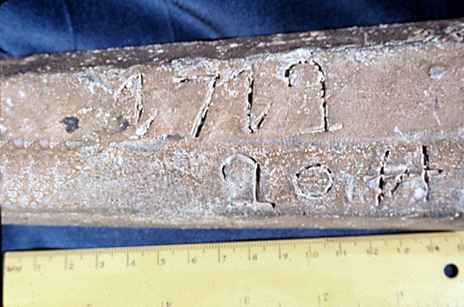 ...and a 20-pound sounding lead, dated 1712, that is almost an exact counterpart of the weight still in use today... a striking example of the functionalism of a sailor's tools, as well as the conservatism in the ways of the sea.