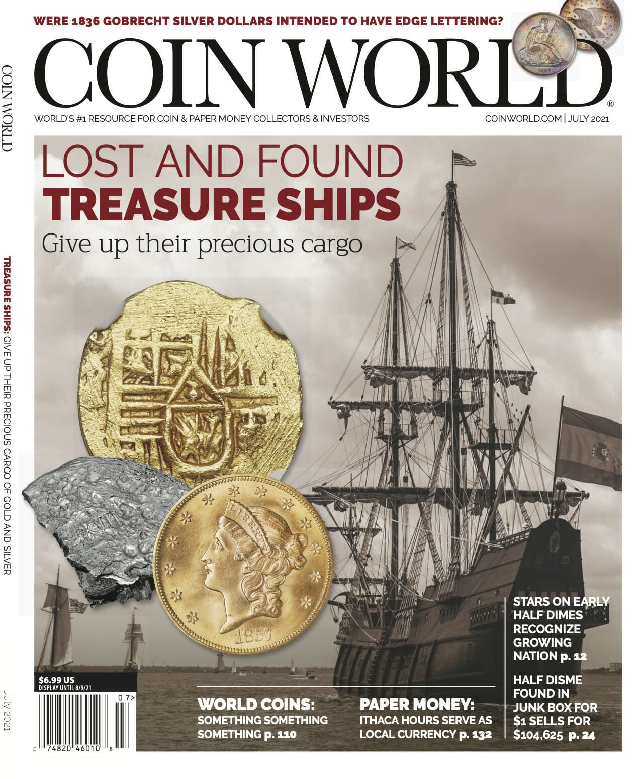 1715 Fleet Society - Coin World July 2021 Cover - Lost Treasure Ships