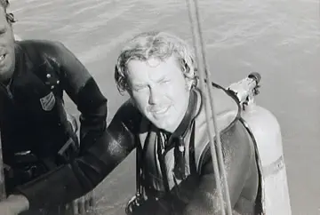 Diver Tom Massa on the "Derelict", Cabin Wreck (1968)