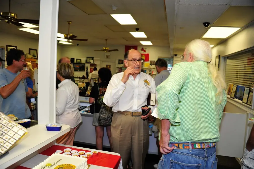 Fleet Society Director, Ben Costello, and John Pullin discussing recent commemoration events