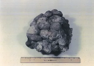 Ballast stones concreted together - 1715 Fleet - Cabin Wreck, 1960